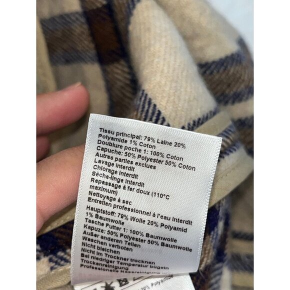 BA&SH women's prago check plaid oversized silhouette hooded coat size M ($688) - Picture 12 of 12